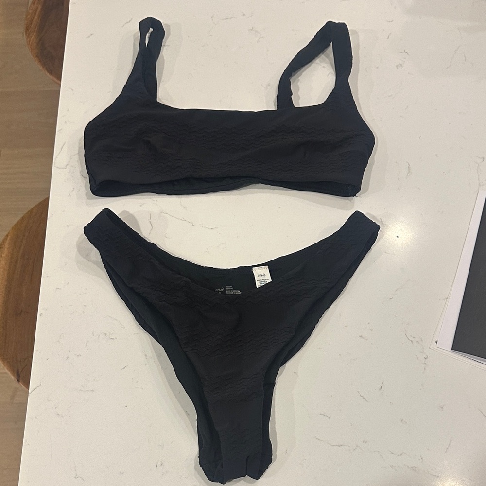 Aerie Cheeky Bikini Bottoms - Black